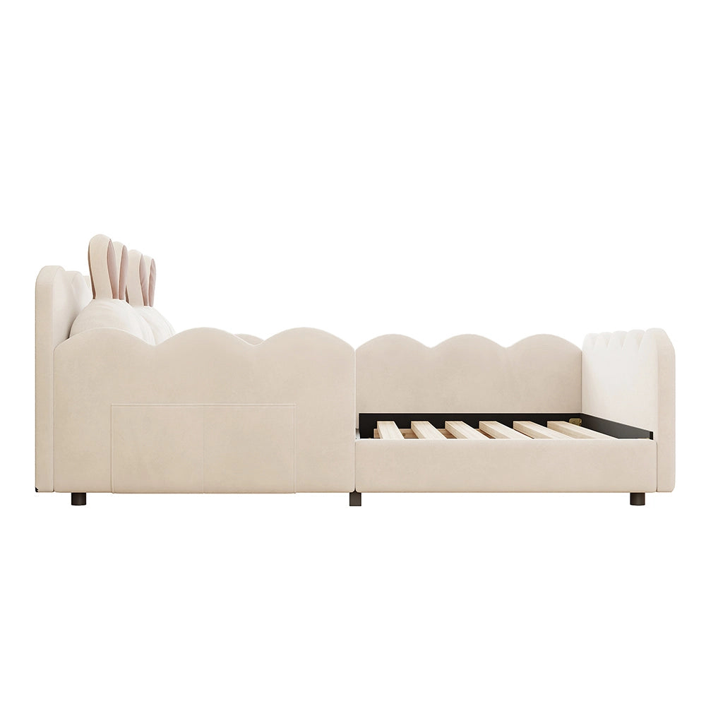 Letto bambini - Xylo - 140x200 cm coniglio beige