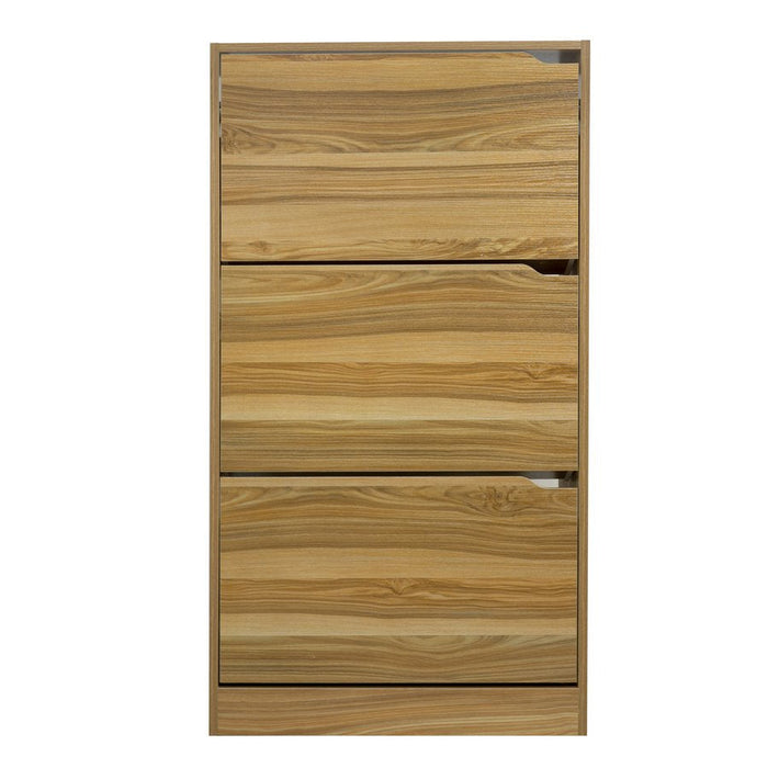 Scarpiera 3 ante 63x115x24 cm in Legno Melaminico Naturale