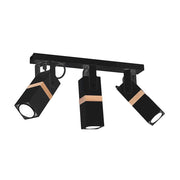 Plafoniera Milagro Vidar 3 luci GU10 35W nero legno