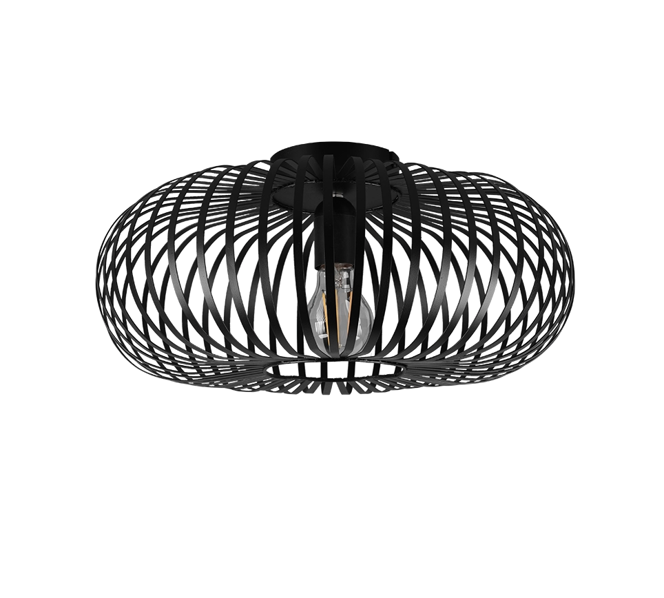 Plafoniera ellisse, metallo, nero, D 40 cm, Johann