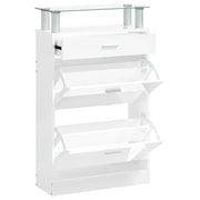 Scarpiera | Mobile per scarpe Bianco Lucido 63x24x104 cm in Legno Multistrato