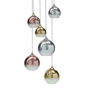 Plafoniera in vetro multicolore con 6 luci paralumi 149 cm soggiorno camera da letto stile moderno