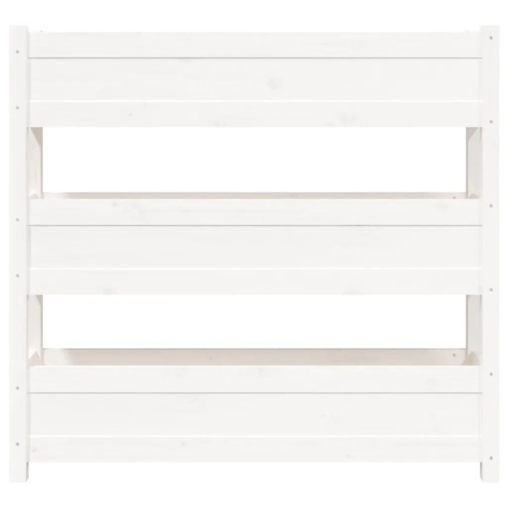 Fioriera | Cassetta per fiori | Vaso Bianca 112x25x104,5 cm in Legno Massello di Pino