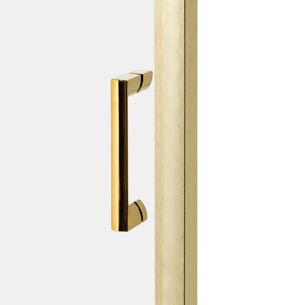 Box Doccia Vetro Temperato oro Cornice Alluminio Anta Singola 80x100x185cm