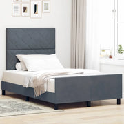 Letto a molle con testiera Grigio scuro 120 x 190 cm Velluto 3344994
