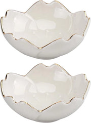 Vassoio Ceramico per Tè - Bollitore di Spezie - Piatto Dessert con Bordeau d'Oro - Bicchieri Mini per Dipingere con Bordeau d'Oro - Mini Portate Gere - Cassetta Rotonda - Piatto di Aceto Bianco - Scudetto per Bambini a Forma di Fiore