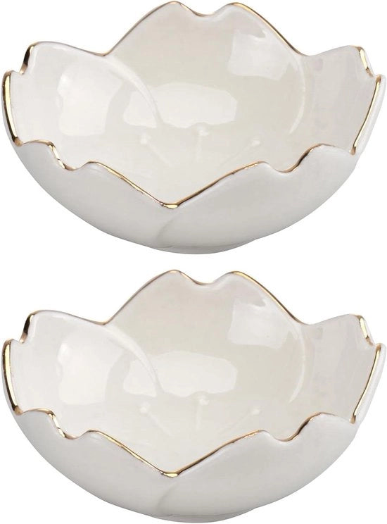 Vassoio Ceramico per Tè - Bollitore di Spezie - Piatto Dessert con Bordeau d'Oro - Bicchieri Mini per Dipingere con Bordeau d'Oro - Mini Portate Gere - Cassetta Rotonda - Piatto di Aceto Bianco - Scudetto per Bambini a Forma di Fiore