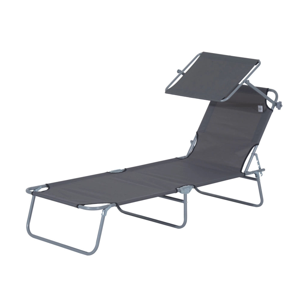 Lettino pieghevole da giardino con schienale regolabile ¨C zephmum ¨C Grigio 120kg