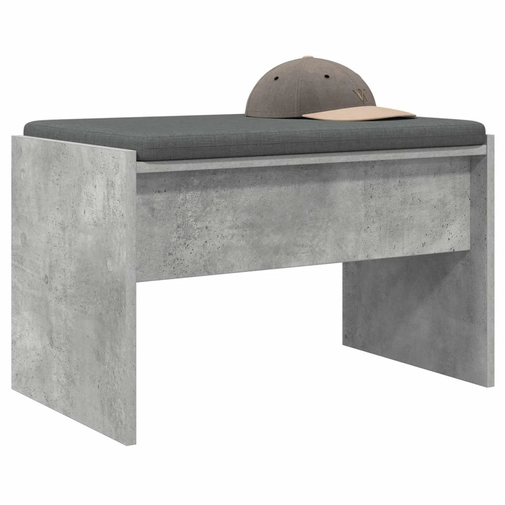 Panca per ingresso con cuscino Grigio cemento 63 x 38 x 40 cm 891547