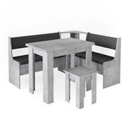 Gruppo panca ad angolo Roman Calcestruzzo 150 x 120 cm con tavolo Vicco