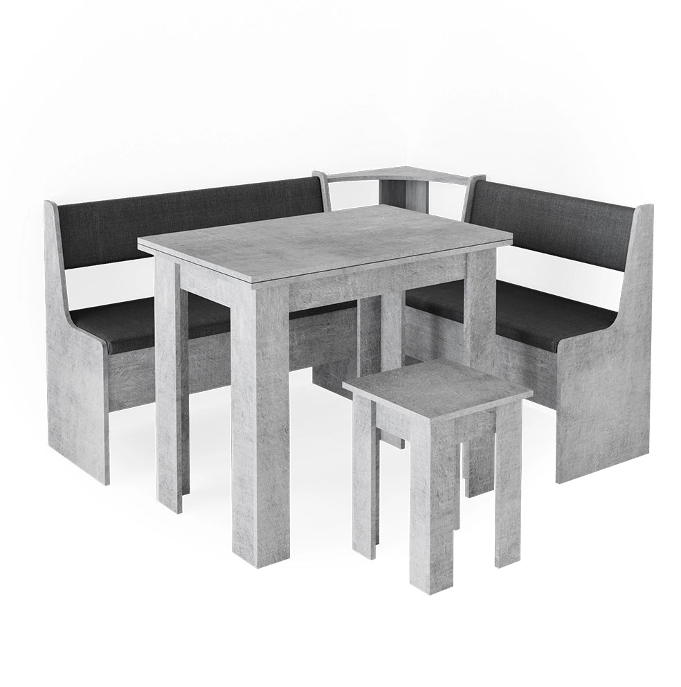 Gruppo panca ad angolo Roman Calcestruzzo 150 x 120 cm con tavolo Vicco