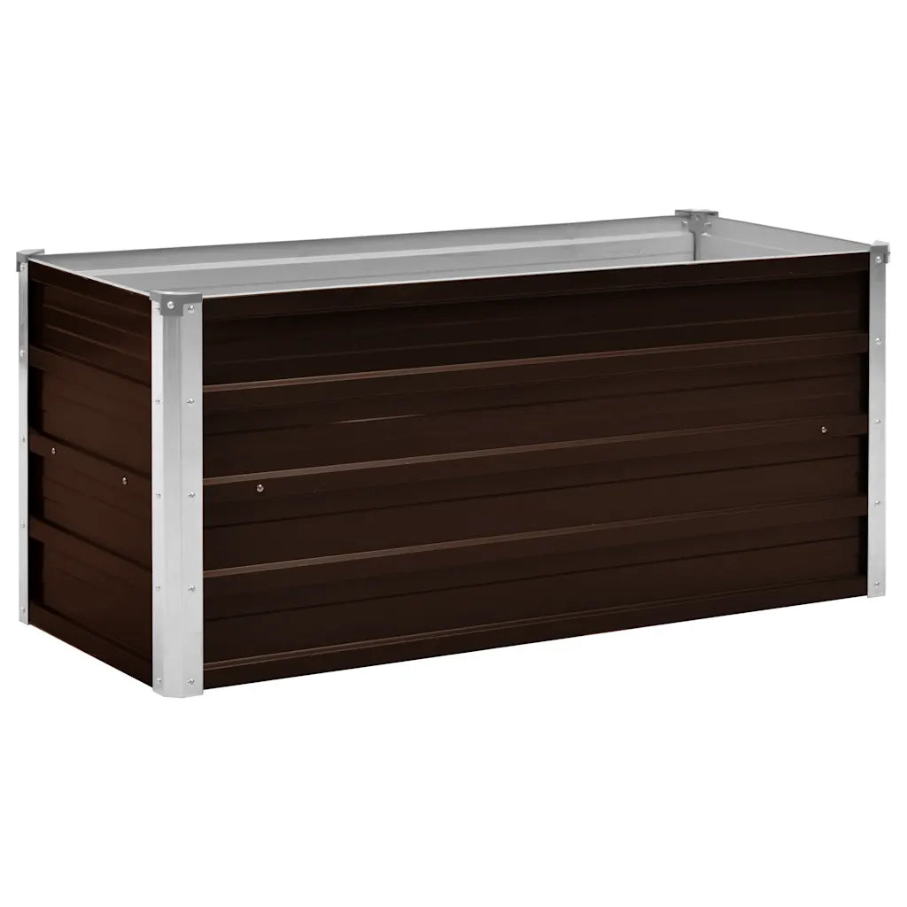 Letto Rialzato Giardino-Fioriera da Giardino Marrone 100x40x45 cm in Acciaio Zincato