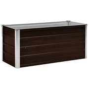 Letto Rialzato Giardino-Fioriera da Giardino Marrone 100x40x45 cm in Acciaio Zincato