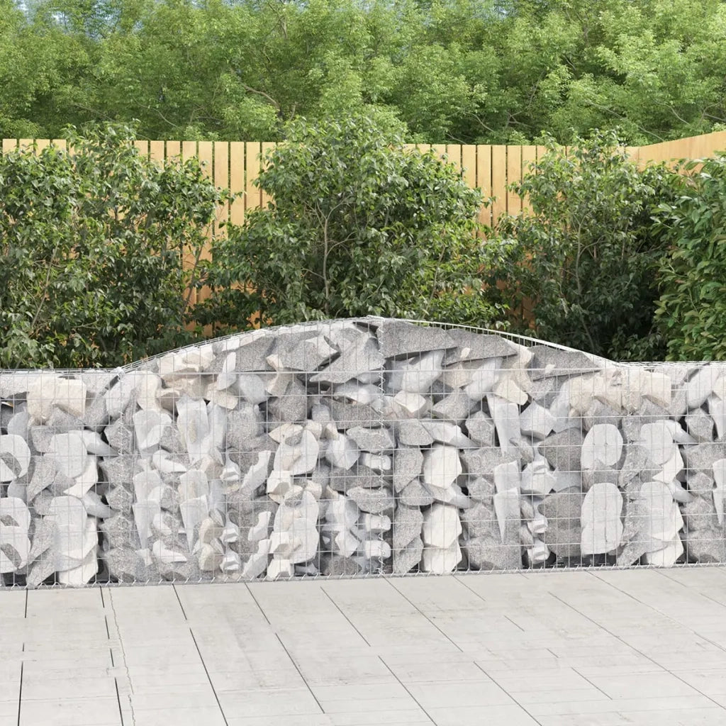 Cesti Gabbioni ad Arco 15 pz 400x30x100/120 cm Ferro Zincato 3146875