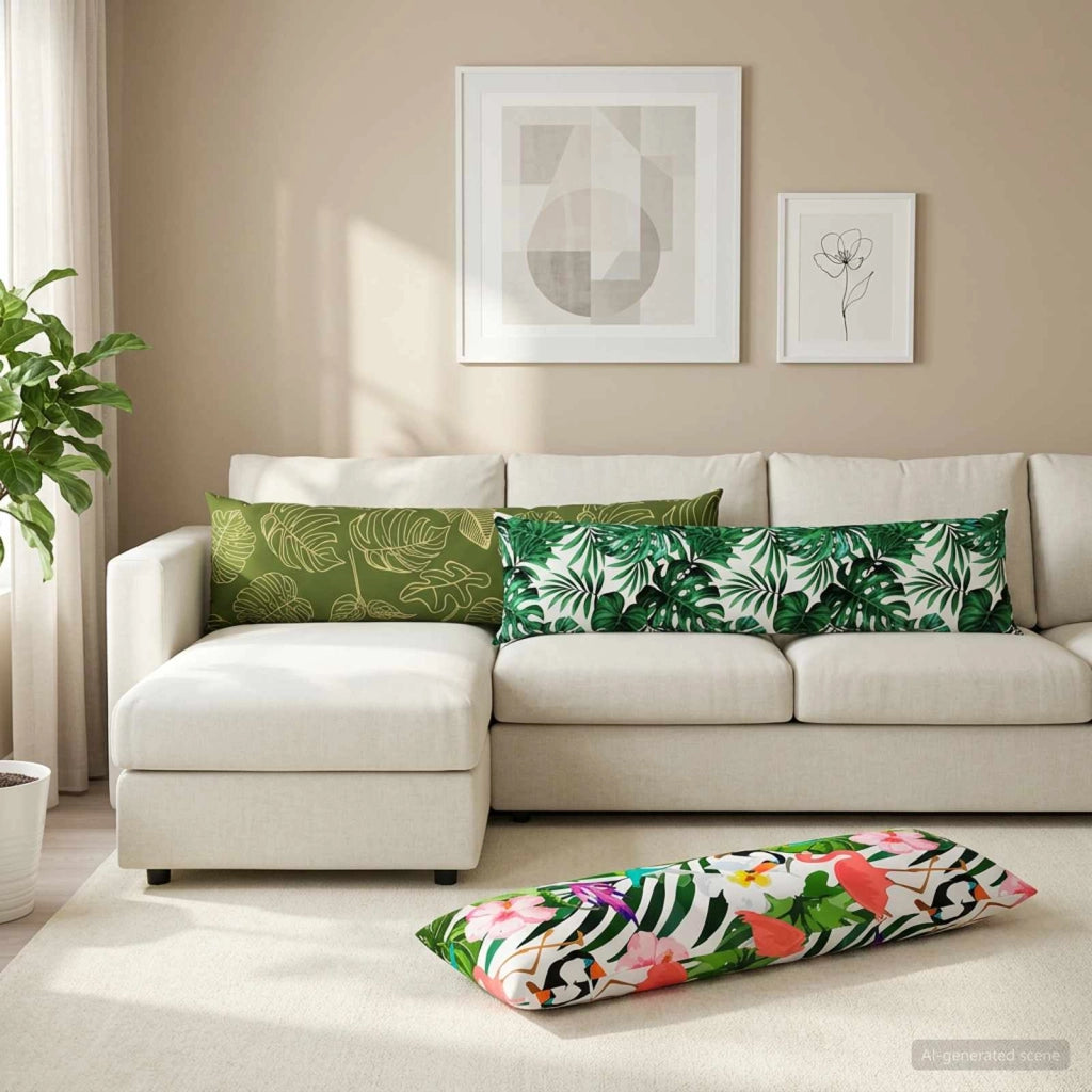 Federa 2 pcs HEERLEN Design a foglia 40 x 145 cm Poliestere 908974