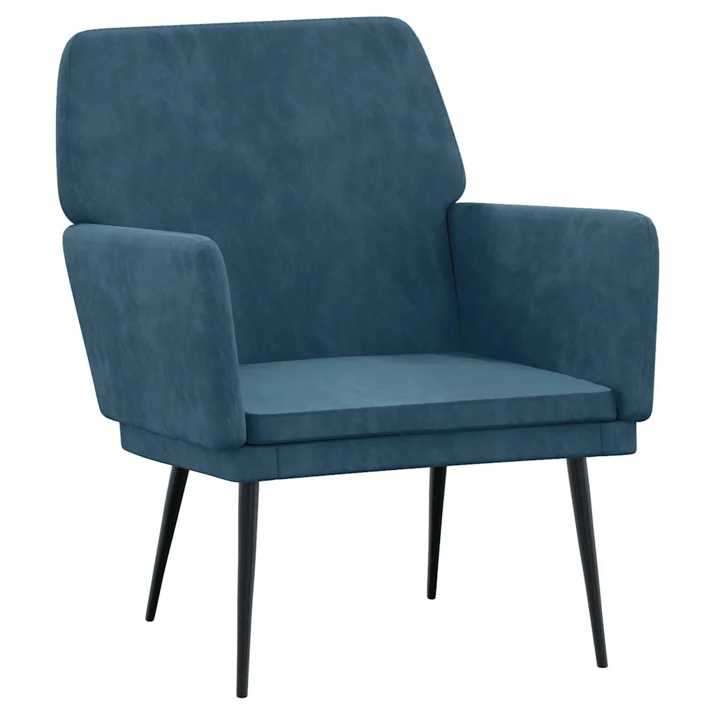 Poltrona Blu 62x79x79 cm Velluto cod mxl 14564