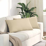 Cuscini da Divano 2 pcs Crema 80 x 40 cm Tessuto