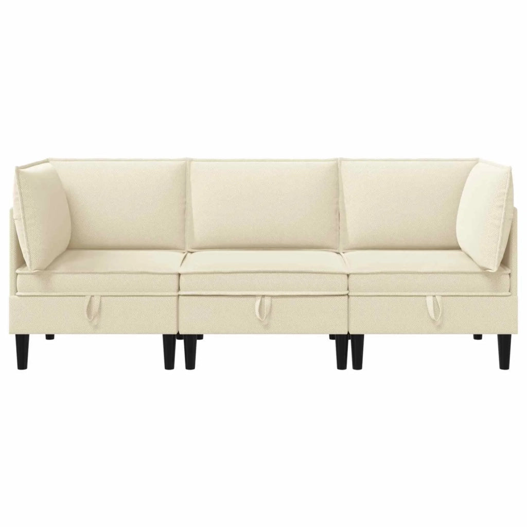 Set di mobili per il soggiorno 3 pcs Crema Tessuto 3413778