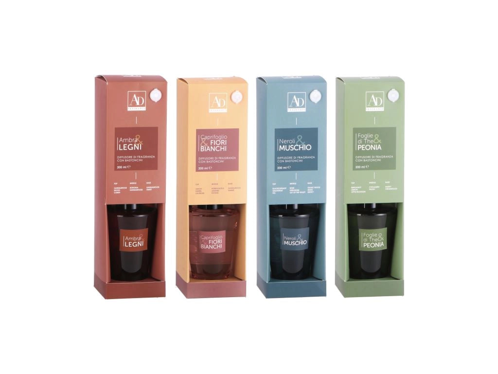 1 Pezzo Diffusore Profumo con Bastoncini 200 ml 4 Fragranze