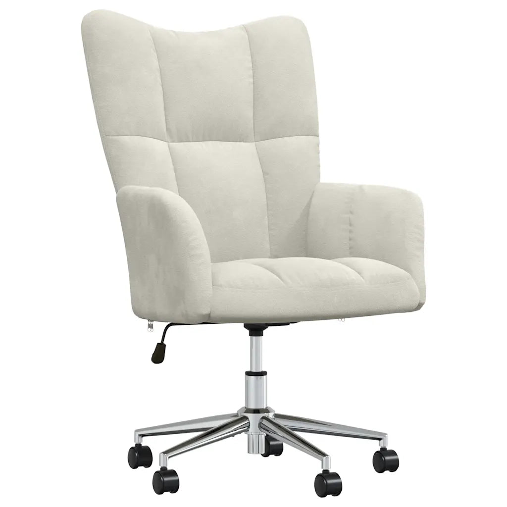 Sedia Relax Bianco Crema Velluto 328170