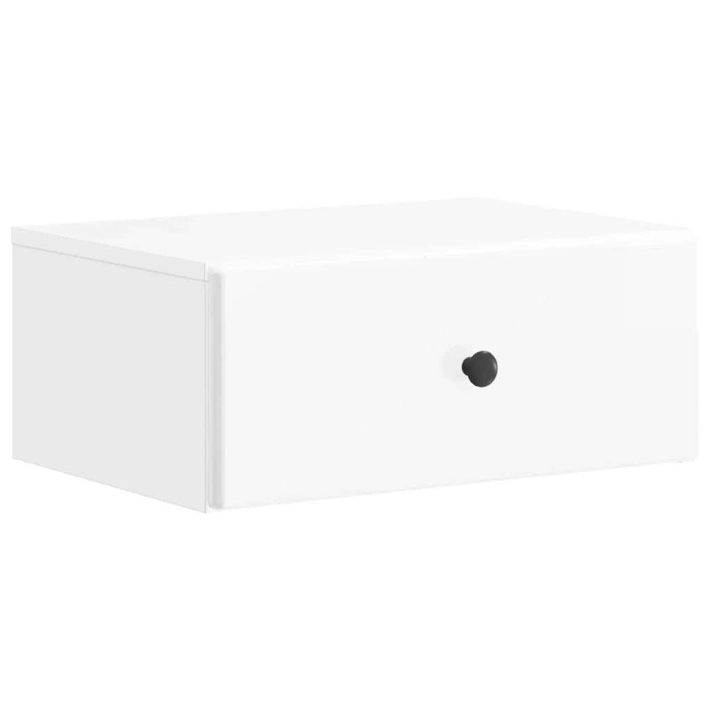 Mobiletto da notte a muro Bianco Lucido 49 x 34,5 x 20 cm 899133