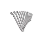 USAG U02831403 Serie 283 Chiavi Poligonali Doppie Curvate 12 Pezzi in Acciaio al Cromo Vanadio Finitura Cromo Satinato 6x7 fino a 30x32 mm colore Nero