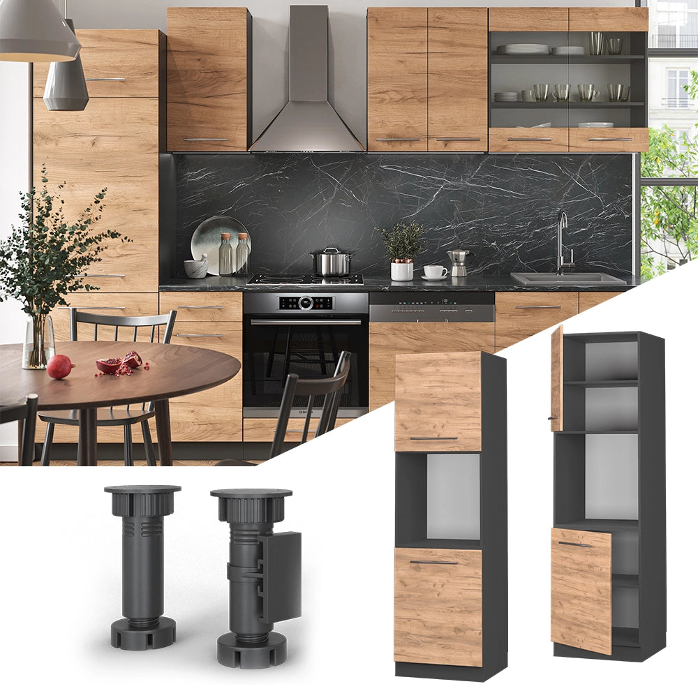 Vicco Mobile per forno da incasso Quercia dorata 60 cm aperto