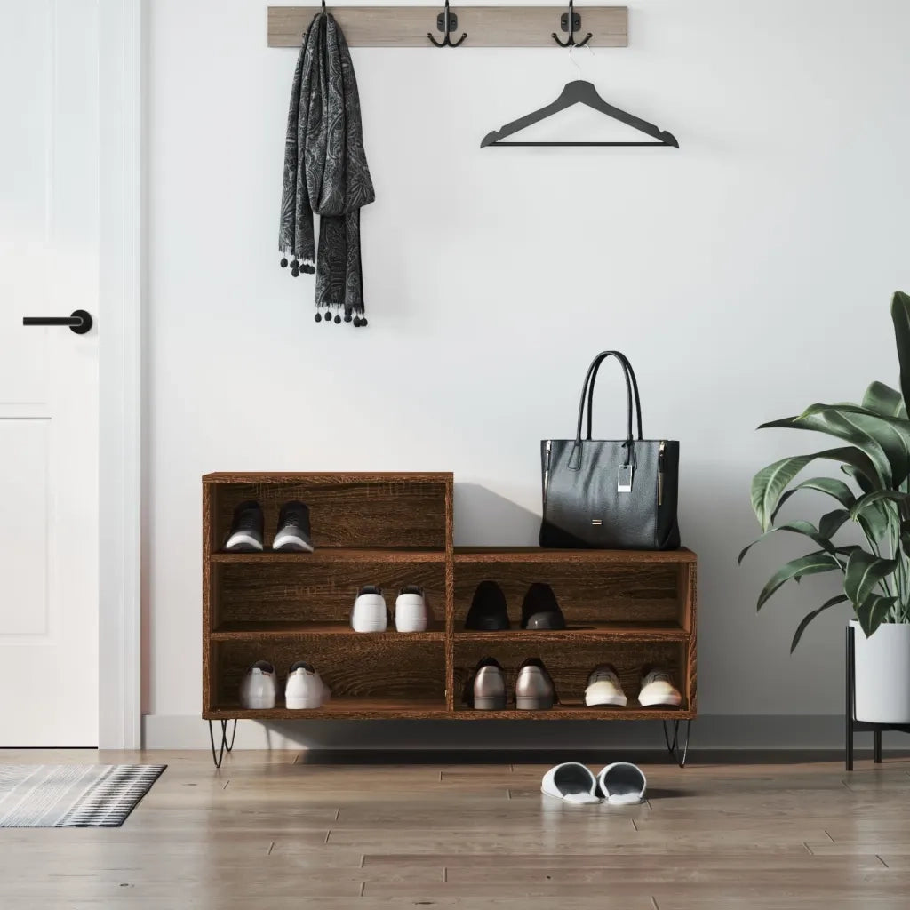 Scarpiera | Mobile per scarpe Rovere Marrone 102x36x60 cm in Legno Multistrato