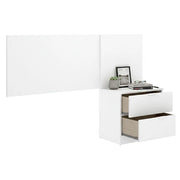 Lead, Testiera Letto Comodino Incluso, 34x141 cm Bianco