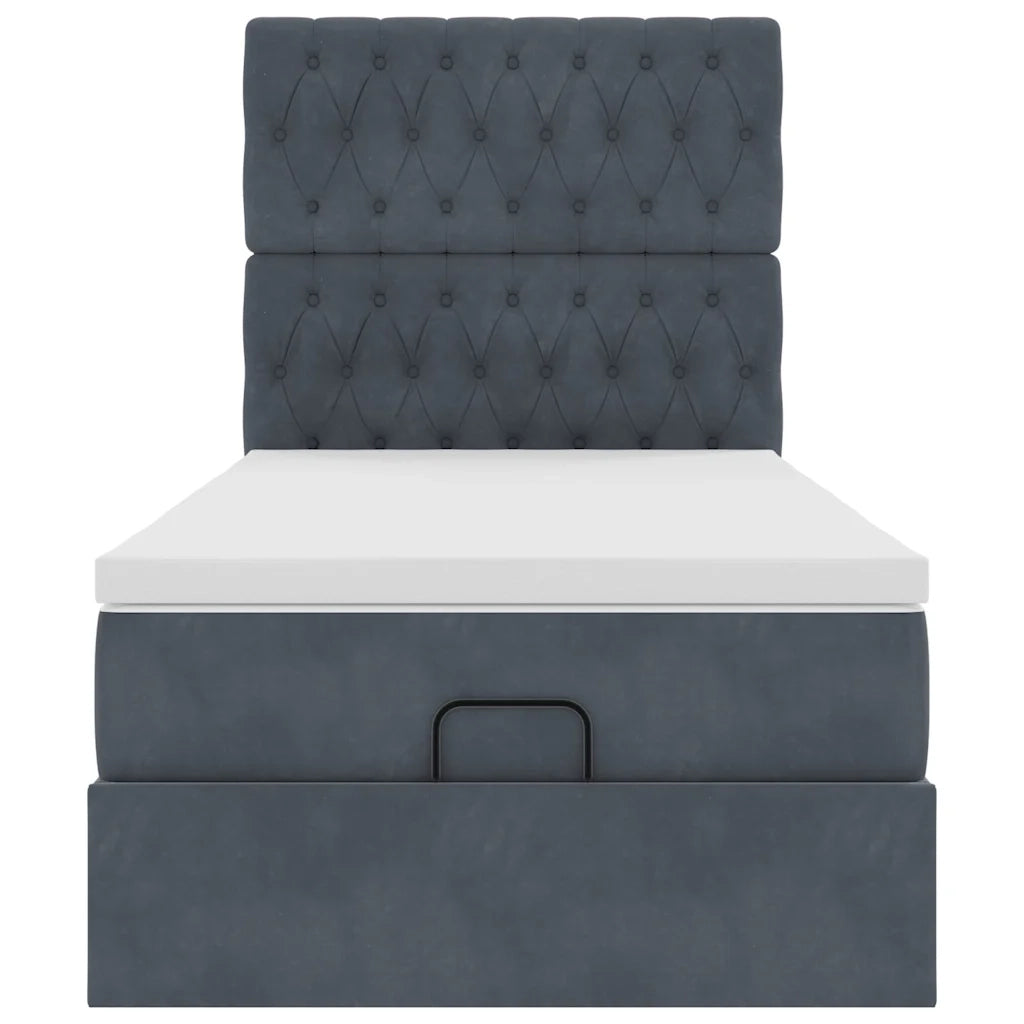 Struttura Letto Pouf con Materassi 90x200 cm in Velluto 3313518