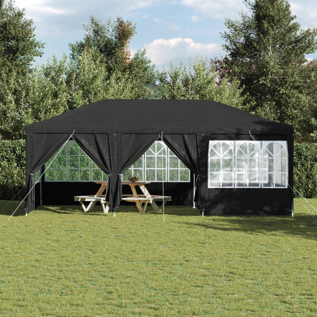 Tenda da festa con 10 pareti laterali Antracite 6x4 m PE