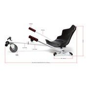Sedile per hoverboard max 120 kg nero, ergonomico, regolabile, per scooter elettrico autobilanciato