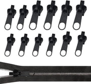 Ritssluiting-trekker universale riparazione - 12 pezzi - nero - adatto per la riparazione di raccordi - inclusa Zippy Fix