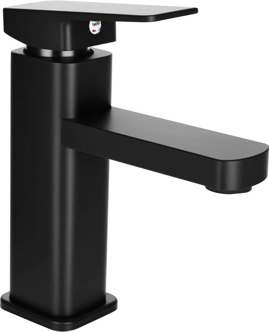 Wastafel con rubinetto a doppia maniglia in acciaio inossidabile e rame per bagno con controllo della temperatura per acqua calda e fredda