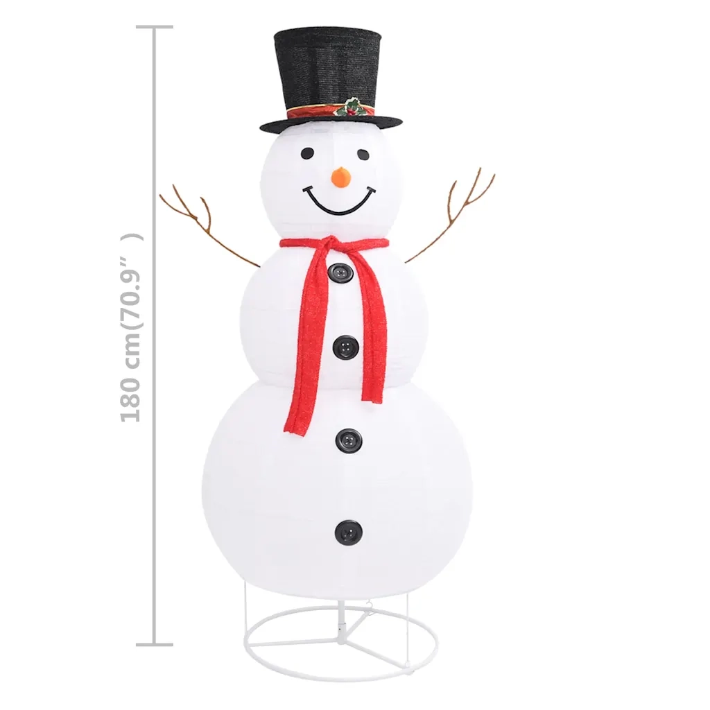Figura Natalizia Pupazzo di Neve a LED Tessuto Pregiato 180 cm 329762