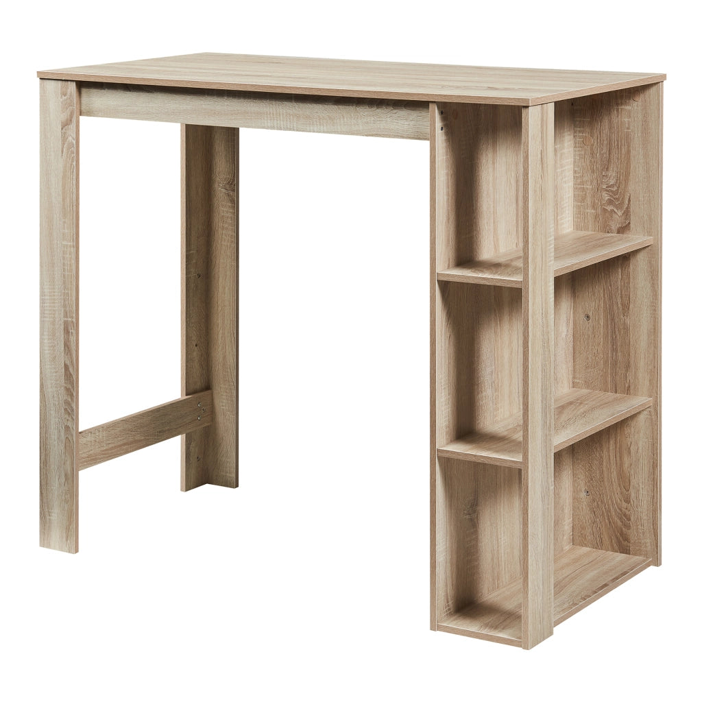 Tavolo Alto da Bar Danderyd Bancone a 3 Ripiani Laterali 120 x 60 x 106 cm - Effetto Rovere [en.casa]