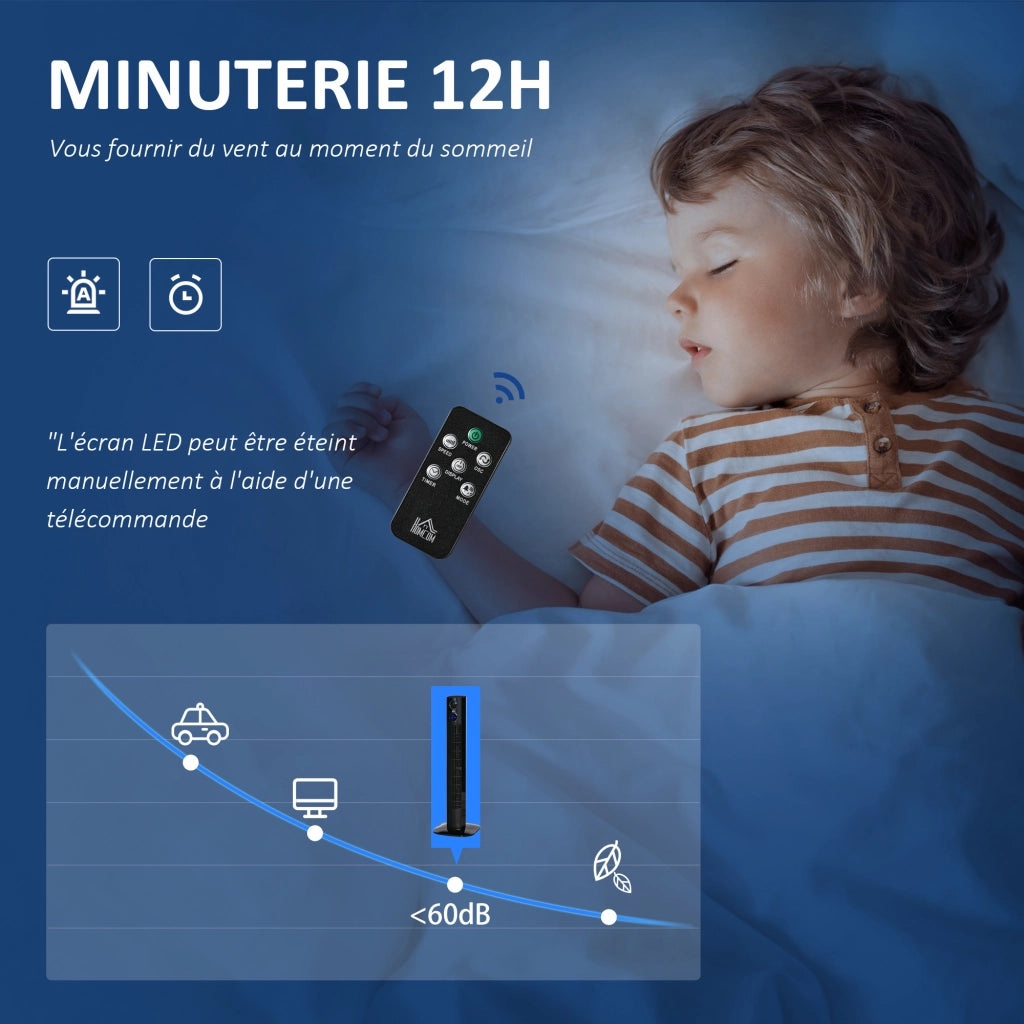 Ventilatore a colonna oscillante 70¡ã ¨C zephmum ¨C nero