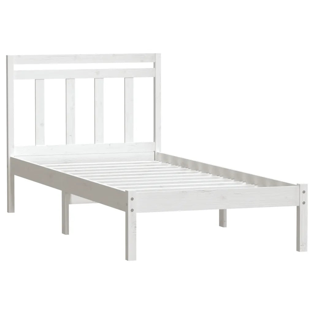 Giroletto-Struttura Letto Bianco in Legno Massello di Pino 100x200 cm 177230