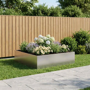 Vaso da giardino Argento 100 x 100 x 30 cm Acciaio Inox 8005086