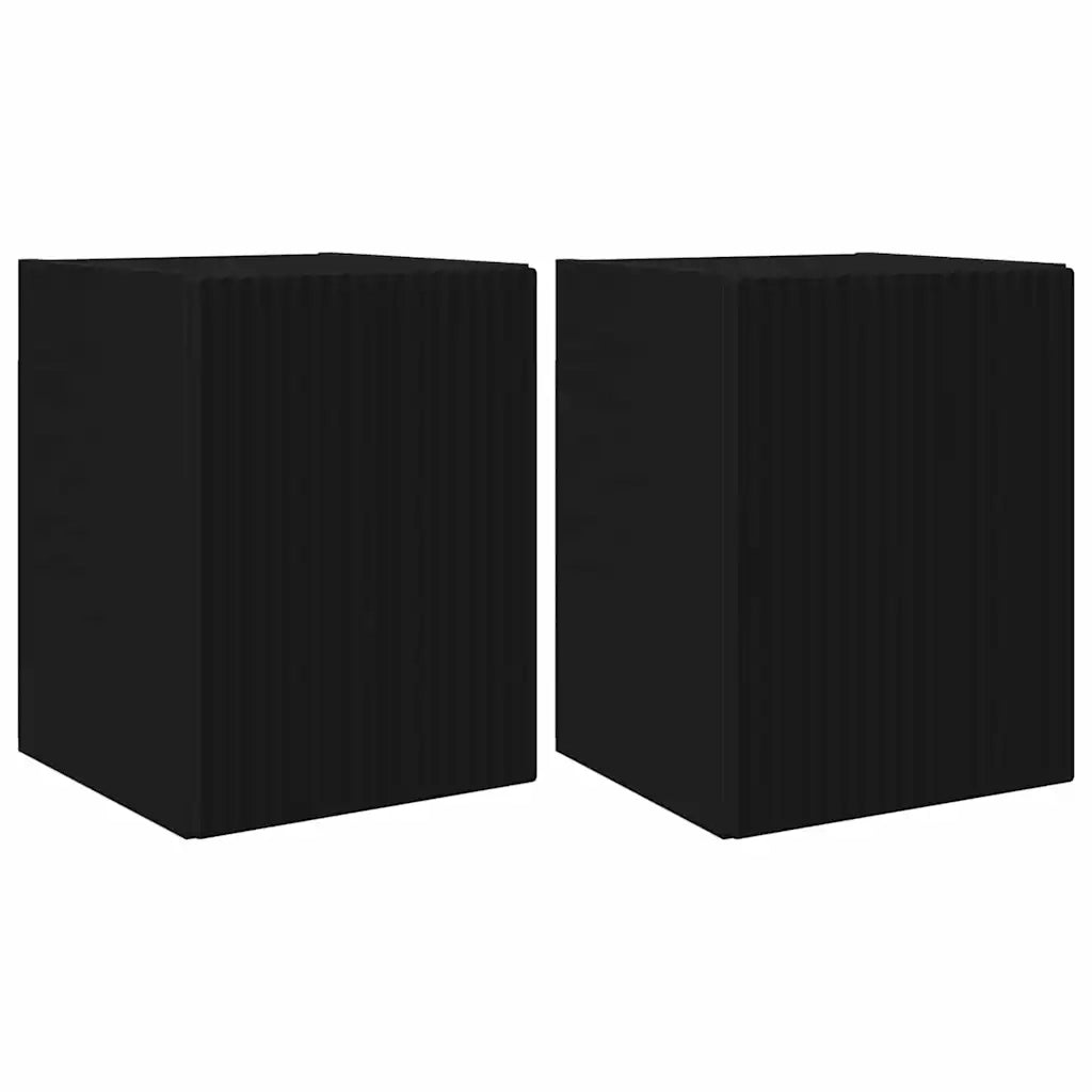 Mobile TV da parete 2 pz-Set di 2 Mobile TV a Muro-Credenza TV Nero 30 x 31 x 40 cm