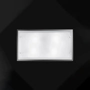 Plafoniera Rettangolare Contemporanea Frame Vetro Bianco 4 Luci E27