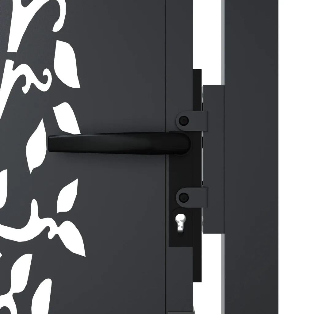 Cancello da giardino antracite 100x75 cm in acciaio con design ad albero 153154