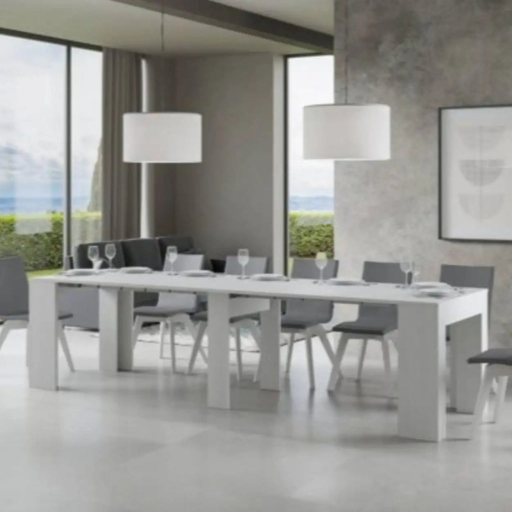 Consolle allungabile 90x49/307 cm Extra noce allunghe interne