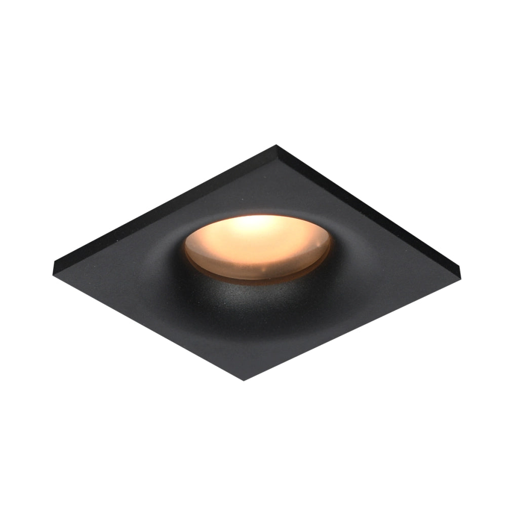 Faretto incasso quadrato 8,5cm nero IP44 GU10 Italux