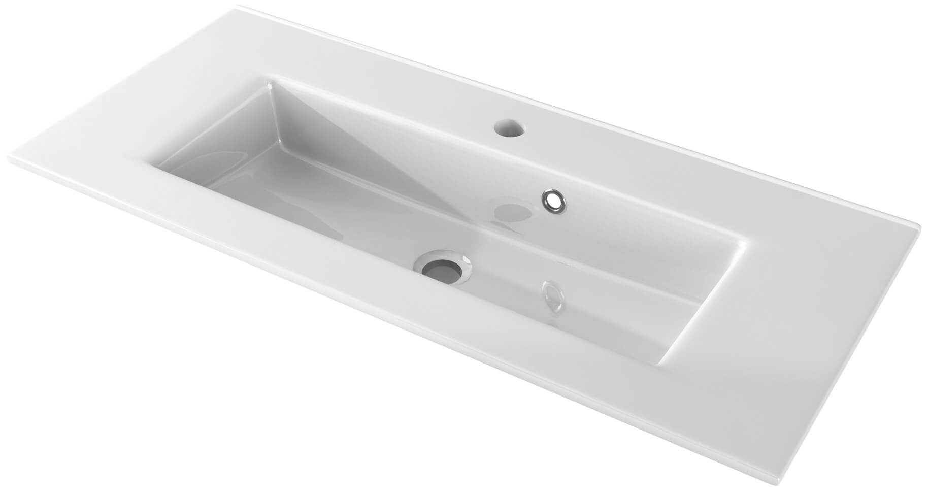 Mobile Bagno Sospeso 80 cm Lavabo e Specchio Tavassi Urano Bianco Lucido