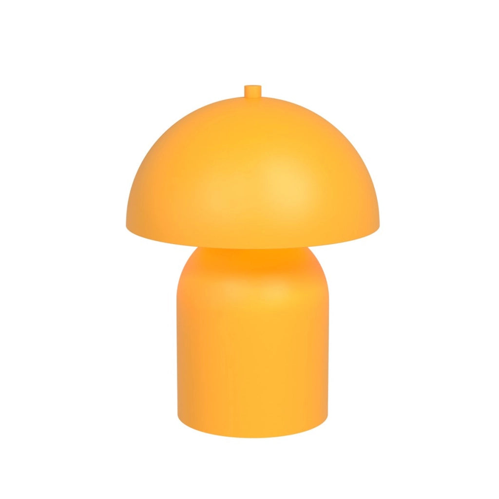 Lampada da tavolo Mush in acciaio arancione opaco