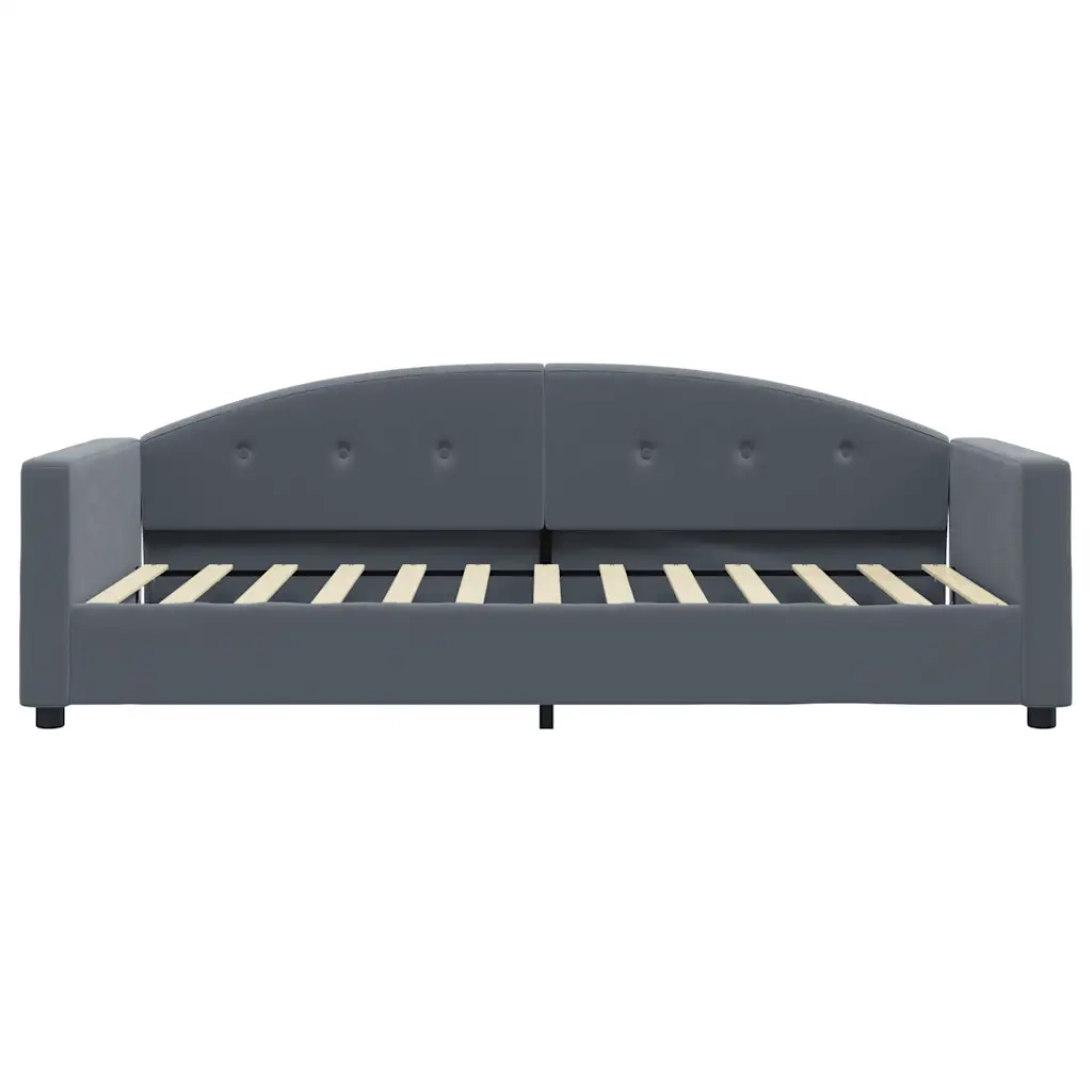 Divano Letto con Materasso Grigio Scuro 90x200 cm in Velluto