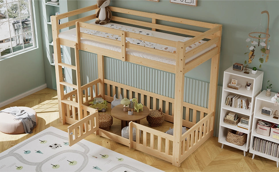 letto a castello legno naturale 90 x 200 cm