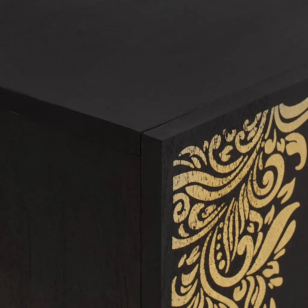Mobile TV Nero 105 x 33 x 46 cm Legno di mango massello 4018822