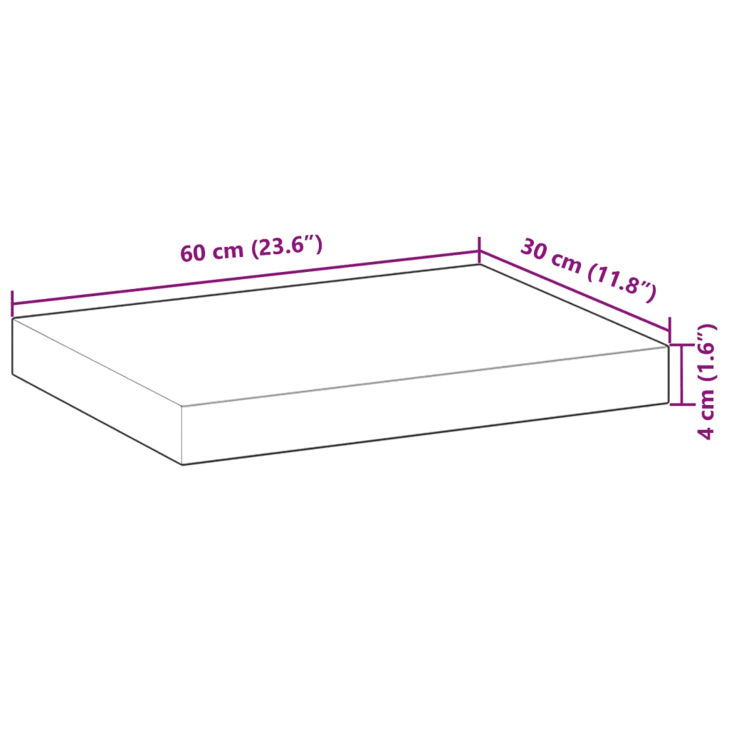 vidaXL Ripiano a Parete 60x30x4 cm Legno Massello Acacia Non Trattato